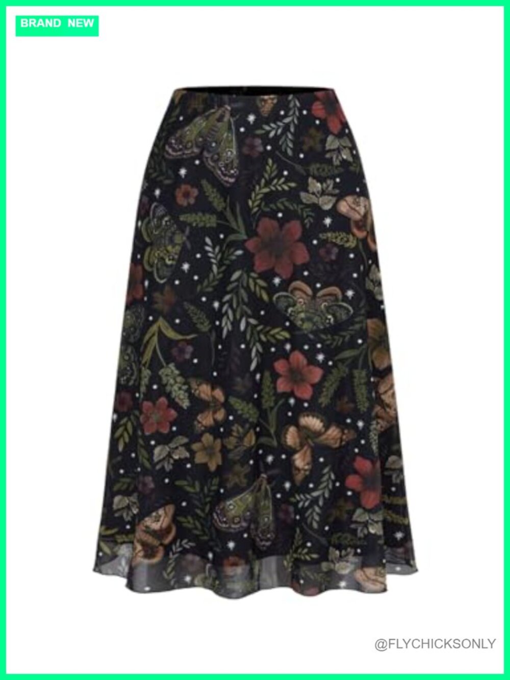 Women's Plus Size Floral Mesh Midi Skirt A-Line Flowy
